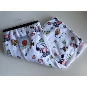 Peanuts Snoopy Woodstock Valentines Pastel Hearts Plush Throw Blanket 60 X 70"